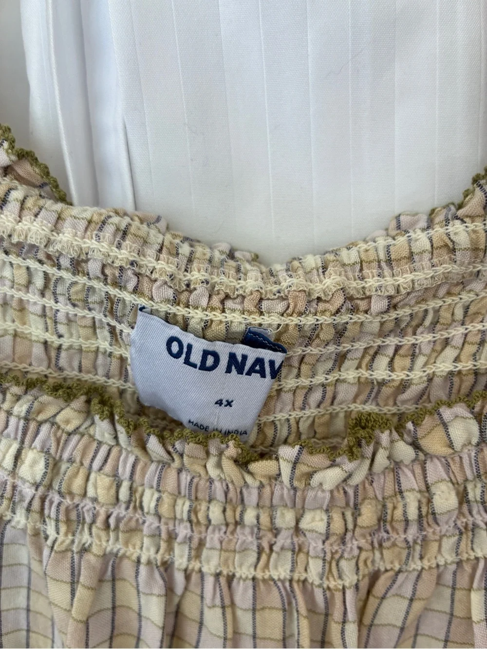 Old Navy Smocked Neck Peasant Blouse